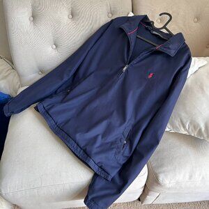 Polo by Ralph Lauren Navy Blue 1/2 Zip Lined Pullover Jacket Size L